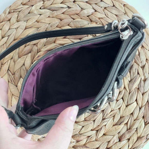 Coach Black Pebbled Leather Mini Purse/Wristlet - Picture 6 of 8